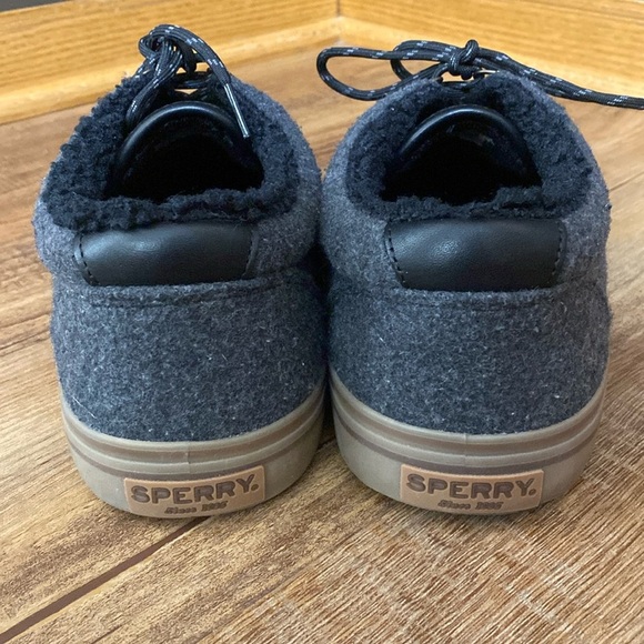 Sperry dark gray wool Top-Sider Striper Storm Cvo Seacycled sneakers size 12 - Picture 7 of 12